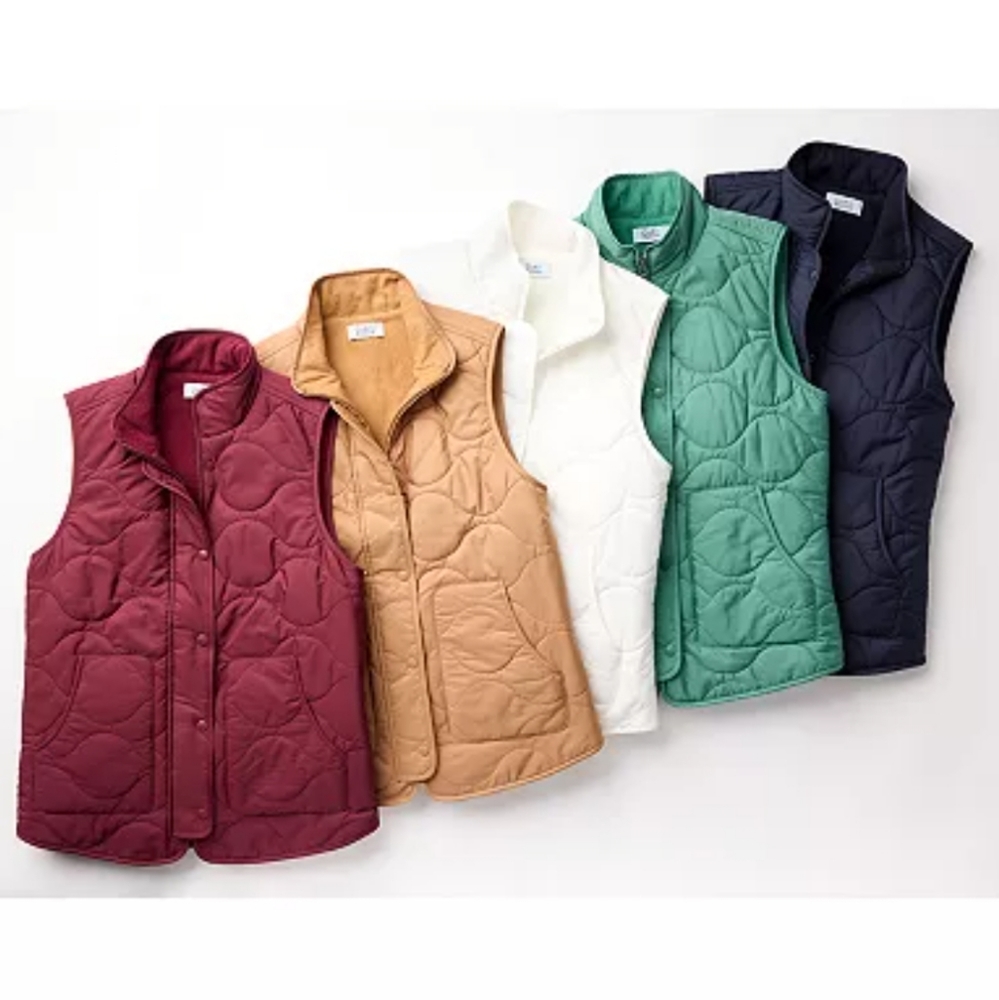 QUILTED FLEECE | Croft & Barrow Tan Vest - Picture 3 of 4